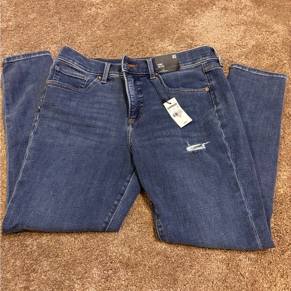 Express Blue Skinny Jeans with Tapered Leg - Picture 3 of 11